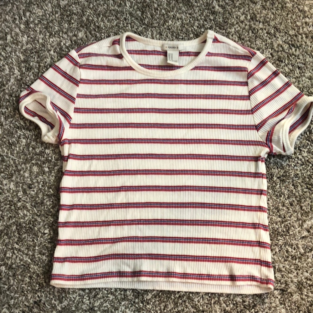 ✨multicolored tight striped crop top✨